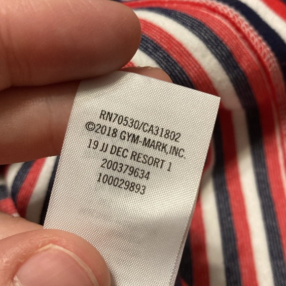 Janie And Jack Baby Girls Sz 6-12 Month Red White Blue Striped Knit Ruffle Dress - Picture 8 of 8